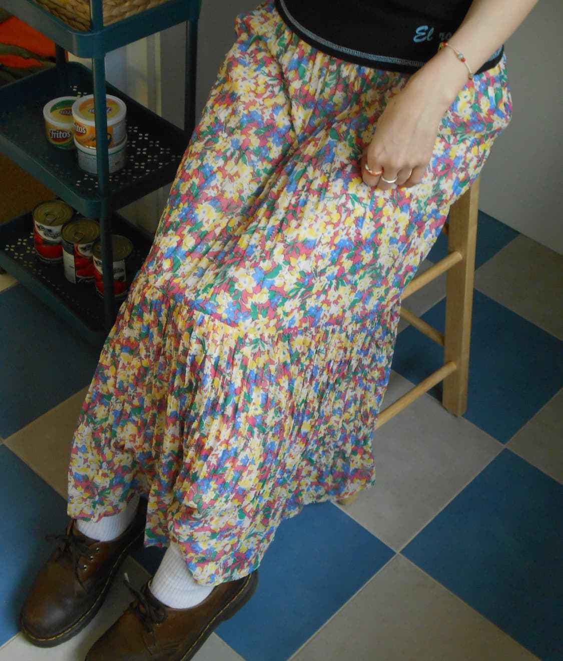 수채화 꽃밭 플리츠 스커트 상품이미지3