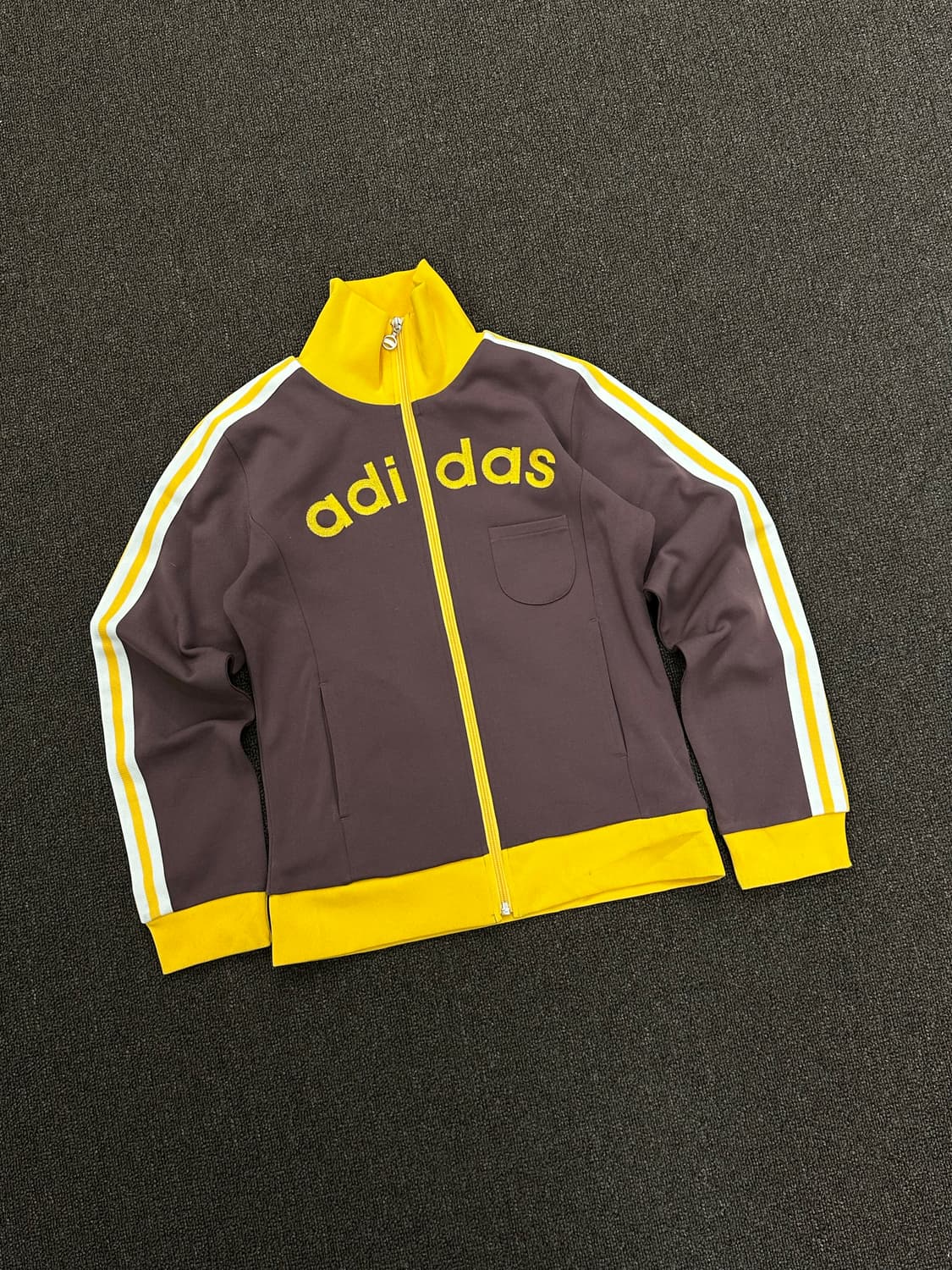 M)Adidas 빈티지 여성 빅로고 옐/퍼 트랙탑 져지 상품이미지1