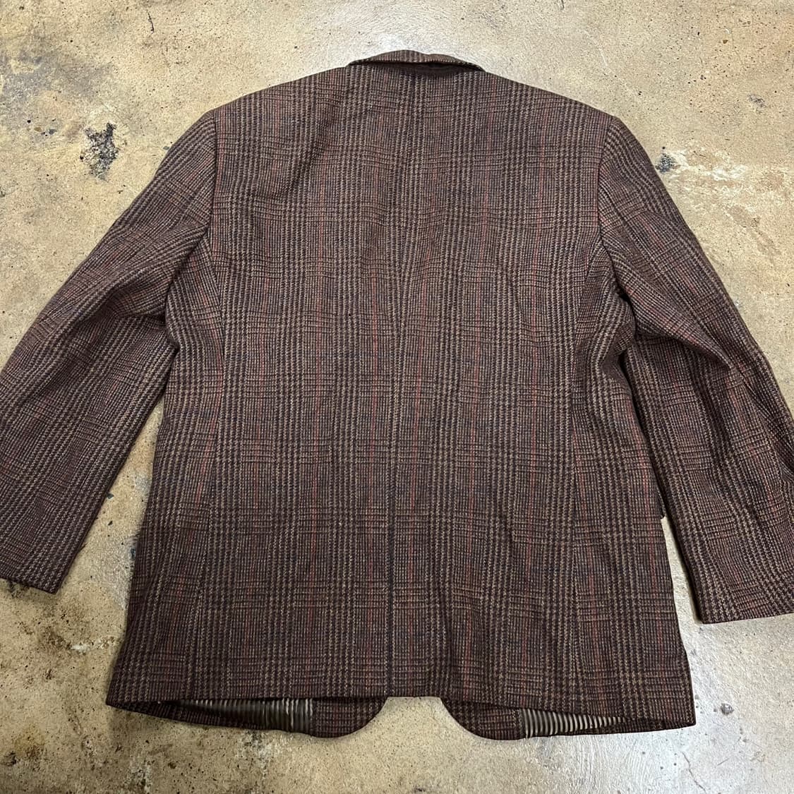 [정품/90] 발망 브라운 체크 패턴 자켓 b8 상품이미지4