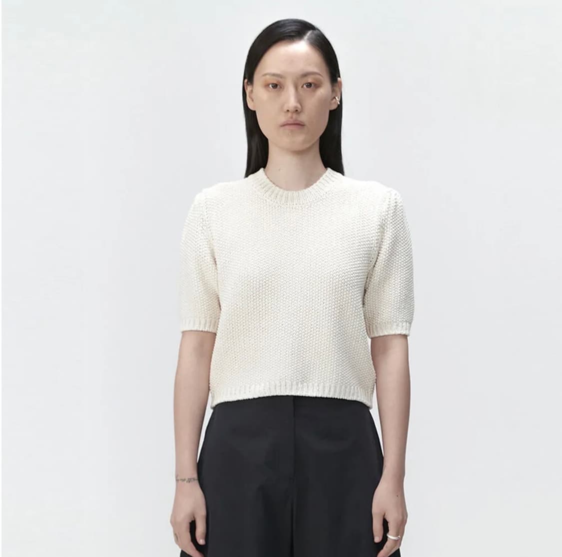 아모멘토 벌룬 슬리브 니트 탑 상품이미지1