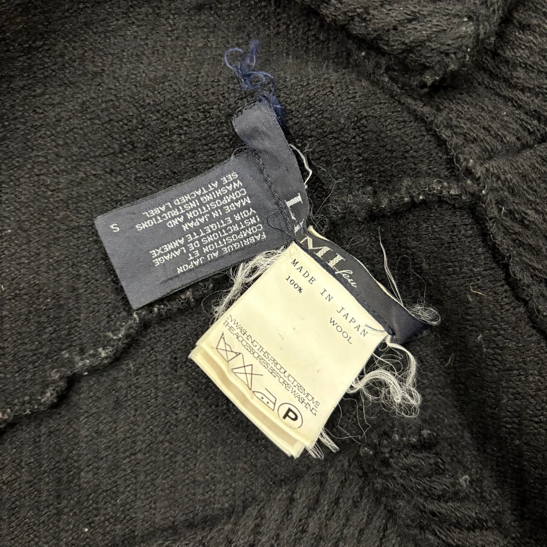 LIMI feu 오버사이즈 블랙 울 숏 슬리브 코트 상품이미지2