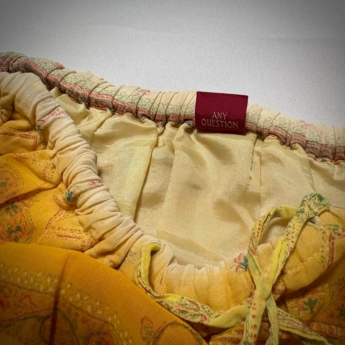 90s Any Question Yellow Paisley Skirt 상품이미지4