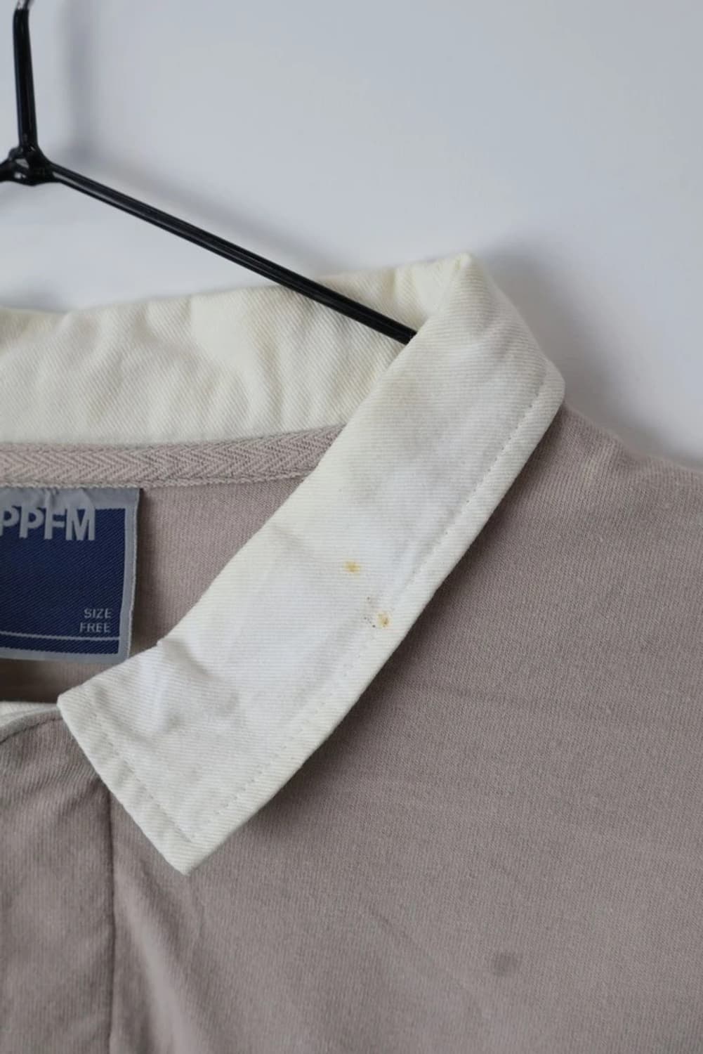 00's PPFM Stripe Line Beige Polo Shirt 상품이미지8