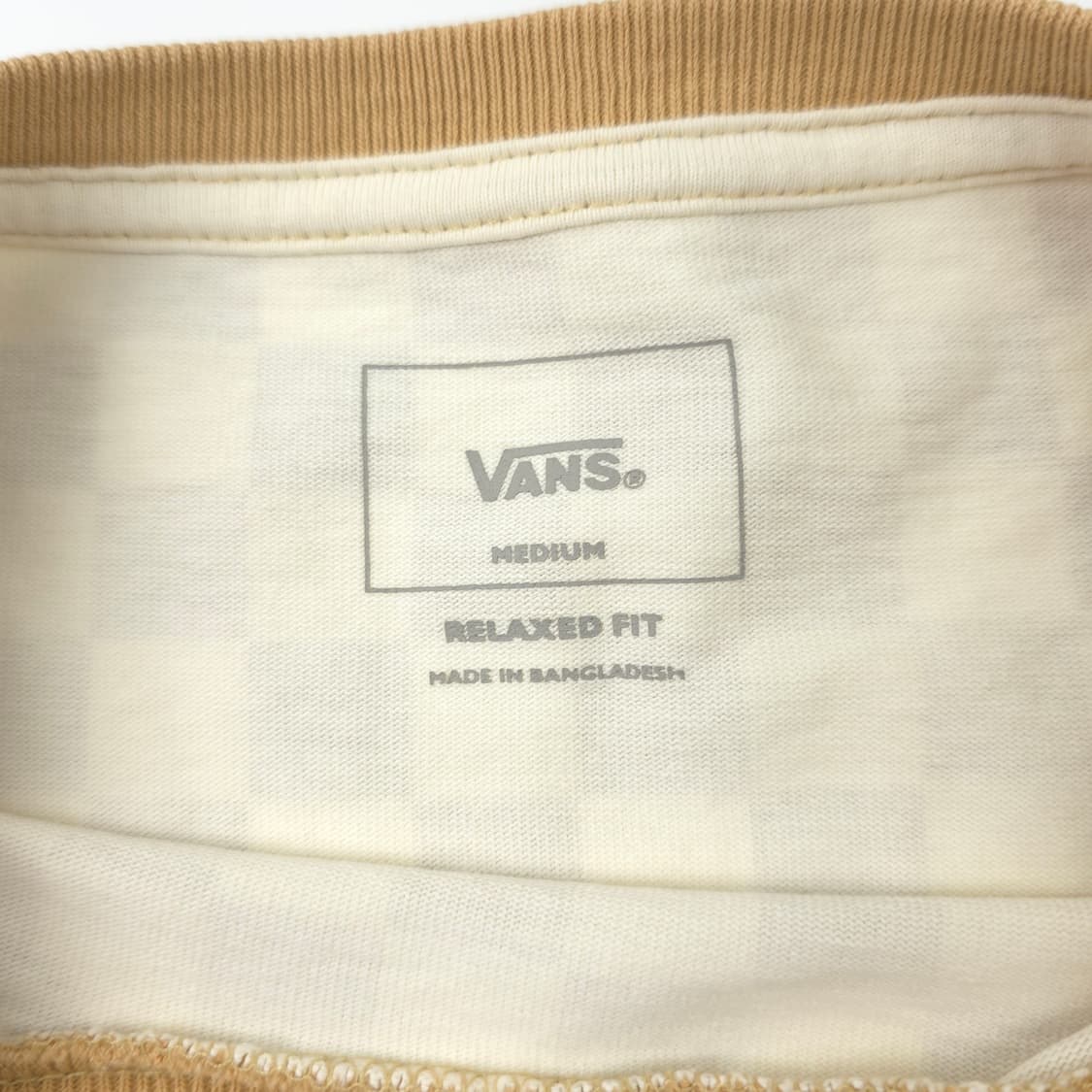 반스 어반게이트 체커 코튼 티셔츠 베이지 (M) 상품이미지4