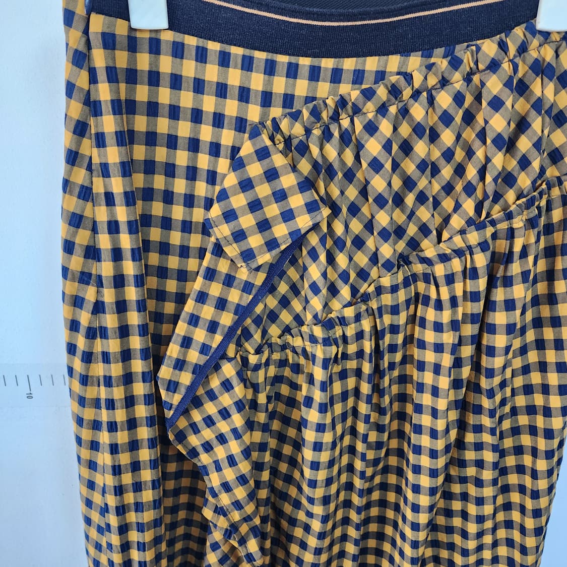 마인 체크 롱 스커트 옐로우 러플 상품이미지2