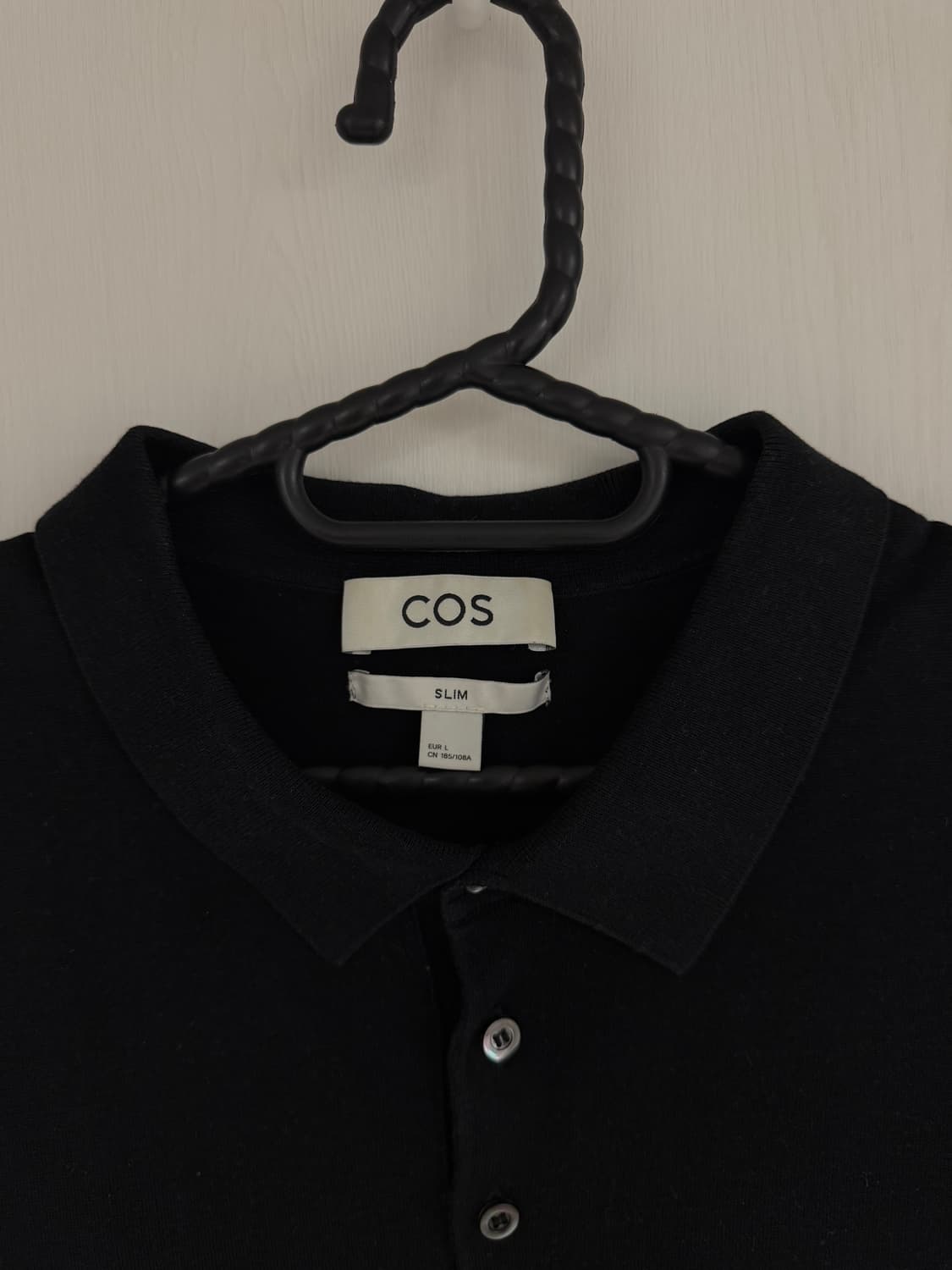 COS 남성 반팔카라티 블랙 L 상품이미지2