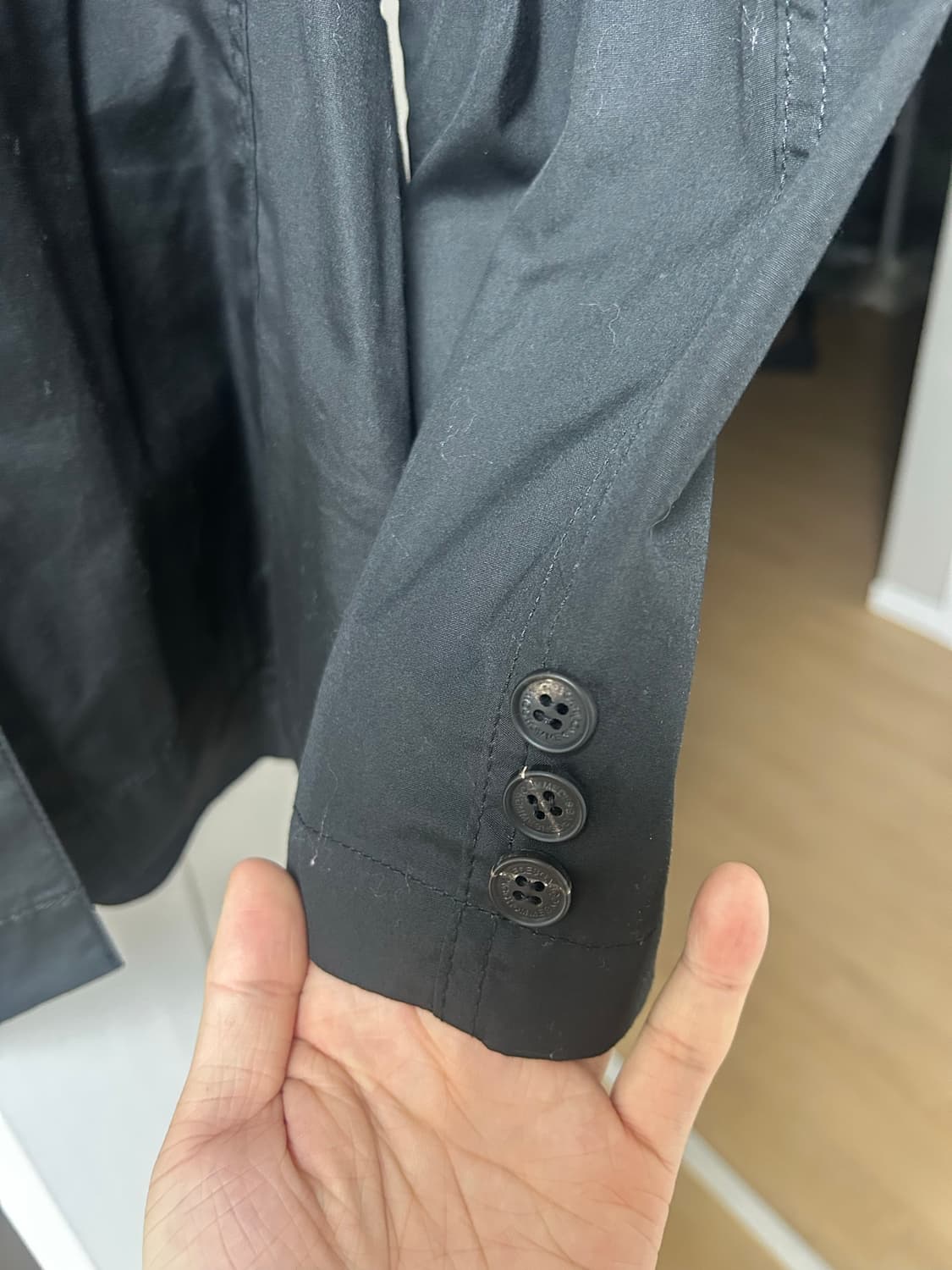 [M] 꼼데가르송 옴므 코튼 블랙 블레이저 자켓 상품이미지6