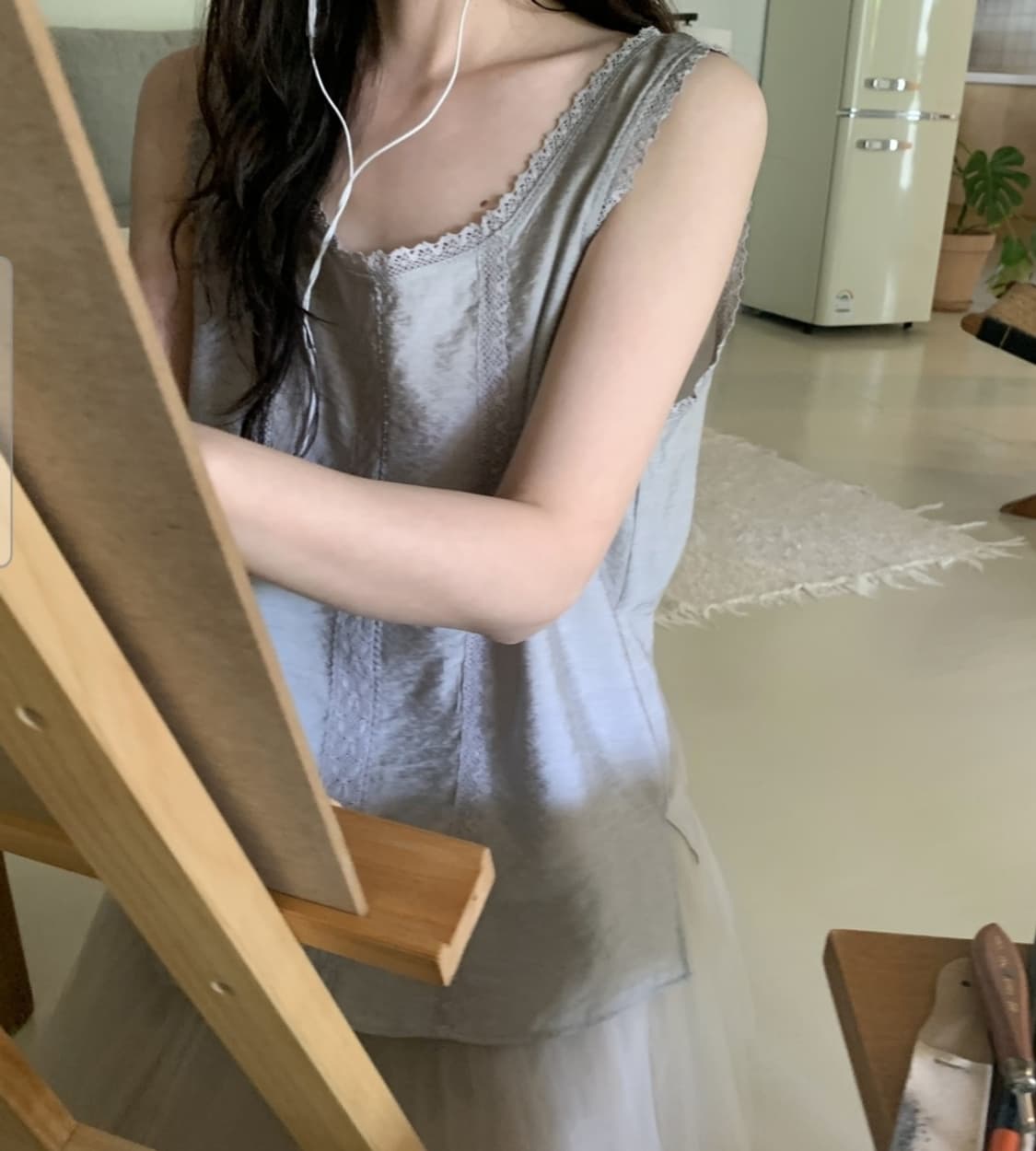 [새상품] 데일리마켓 레이스 슬리브리스 블라우스 아오이유우 청순모리걸 상품이미지6