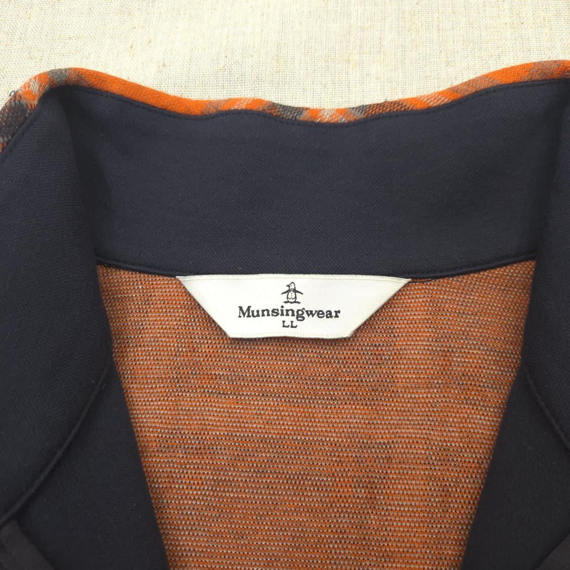 머싱웨어 펭귄 자수 체크 배색 하프넥 풀오버 상품이미지3