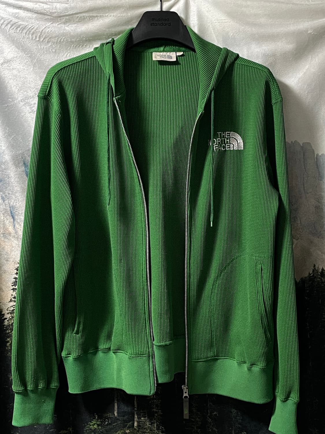 100L 노스페이스 와플 그린 후드집업 라지 상품이미지9