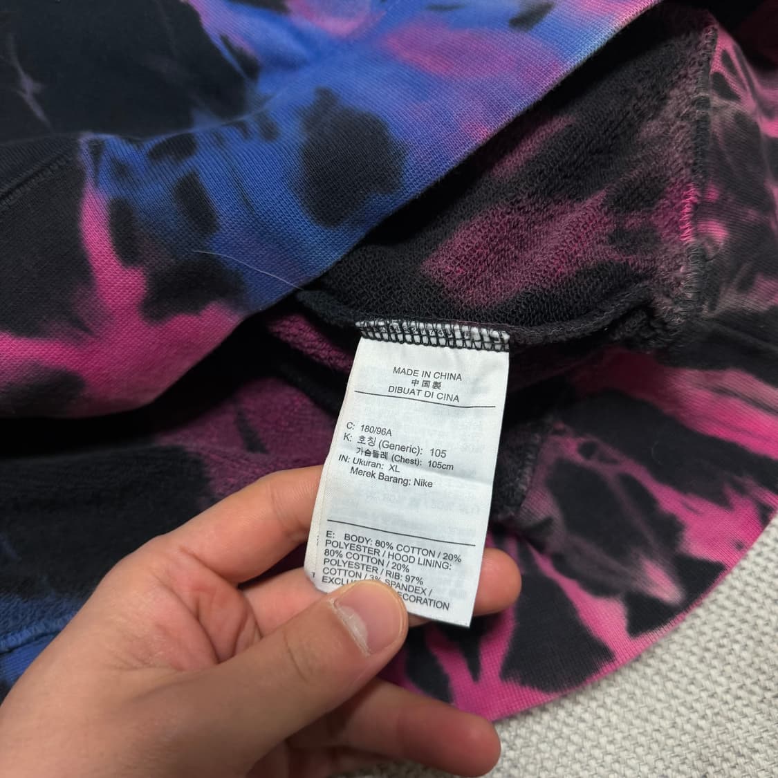 조던 타이다이 스펠아웃 로고 후드티 상품이미지3