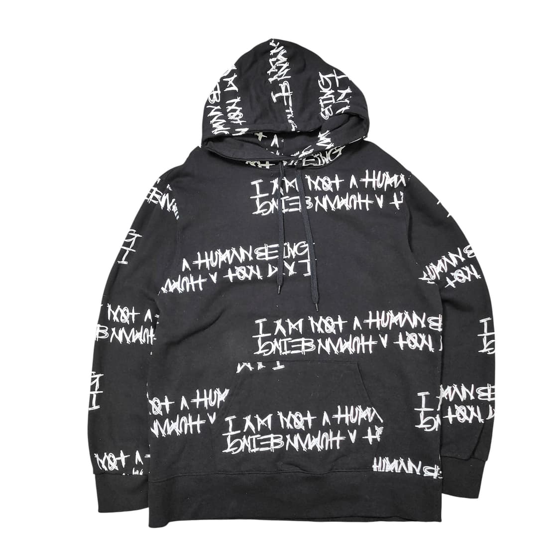 아임낫어휴먼비잉 레터링 멀티로고 후드티 상품이미지1