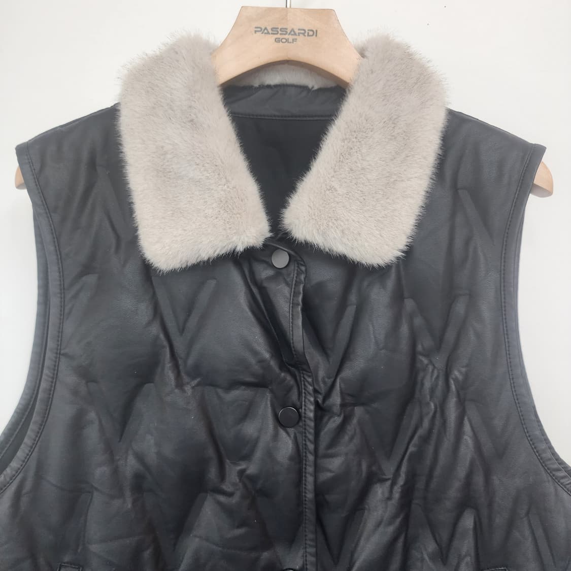 씨티지 블랙 패딩 조끼 퍼 카라 상품이미지2