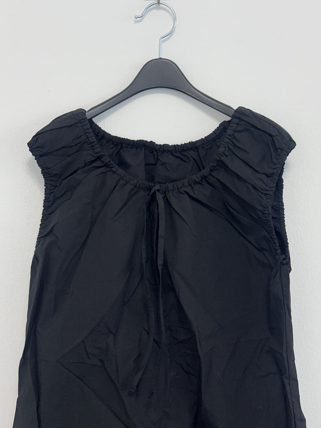 shirring black ribbon dress  상품이미지2