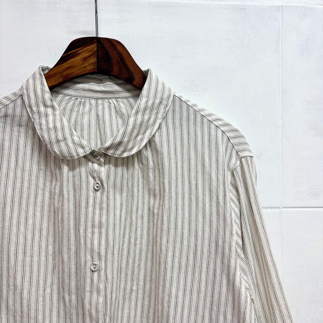 스트라이프 둥근카라 모리걸 블라우스 JPN 상품이미지2