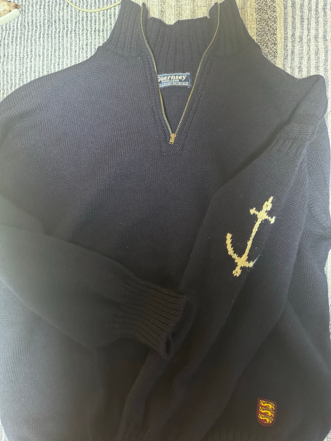 건지울른스 하프집업 네이비 46사이즈 상품이미지1