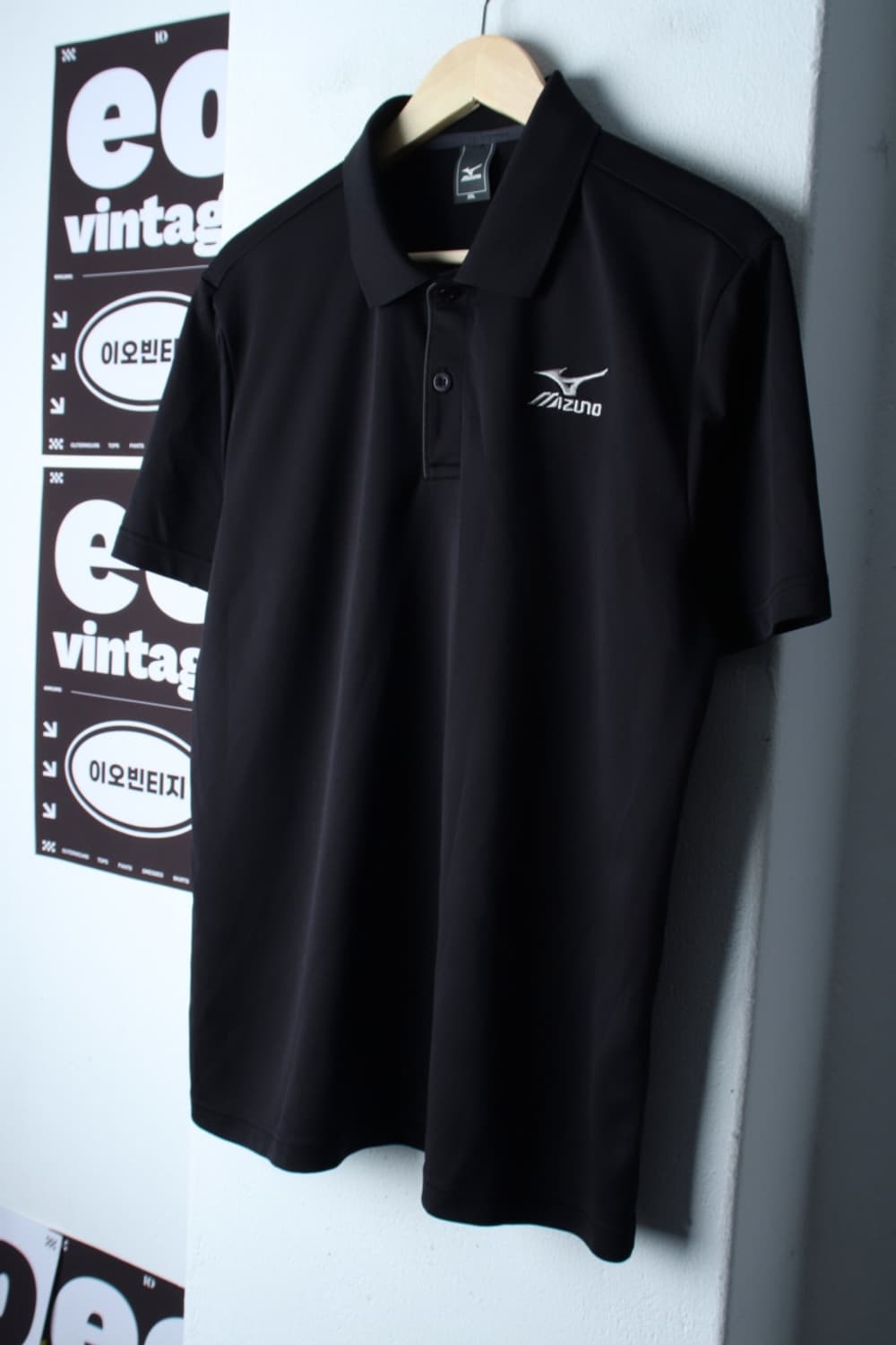 (2XL) 미즈노 반팔 카라 티셔츠 빅사이즈 기능성 블랙-H33602 상품이미지1