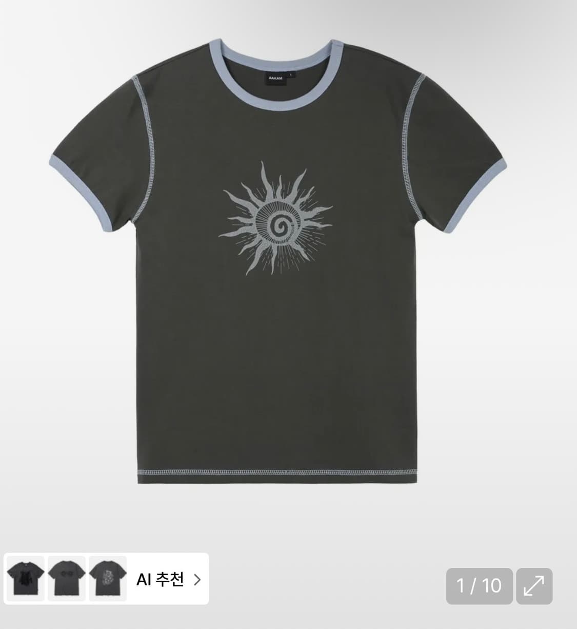 아캄 Cracked Sun Ringer Top (Dark Gray)판매 상품이미지1