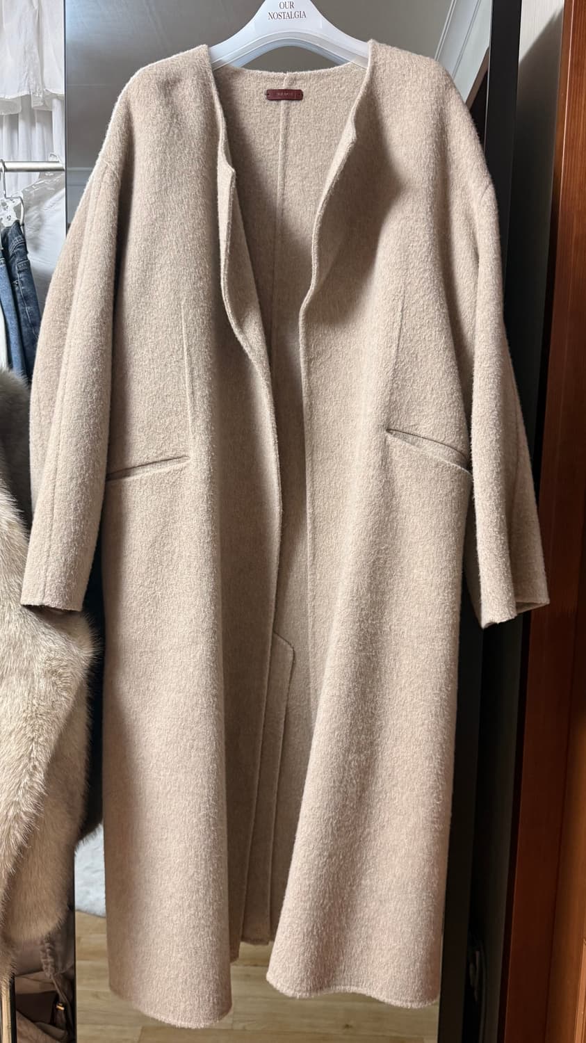 rrace collarless handmade coat(베이지) 상품이미지1