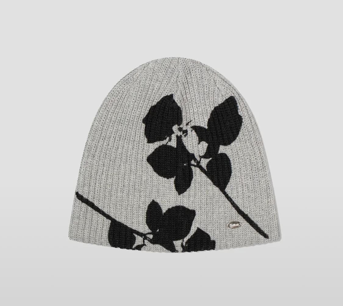 플라워 그래픽 비니 그레이 상품이미지1