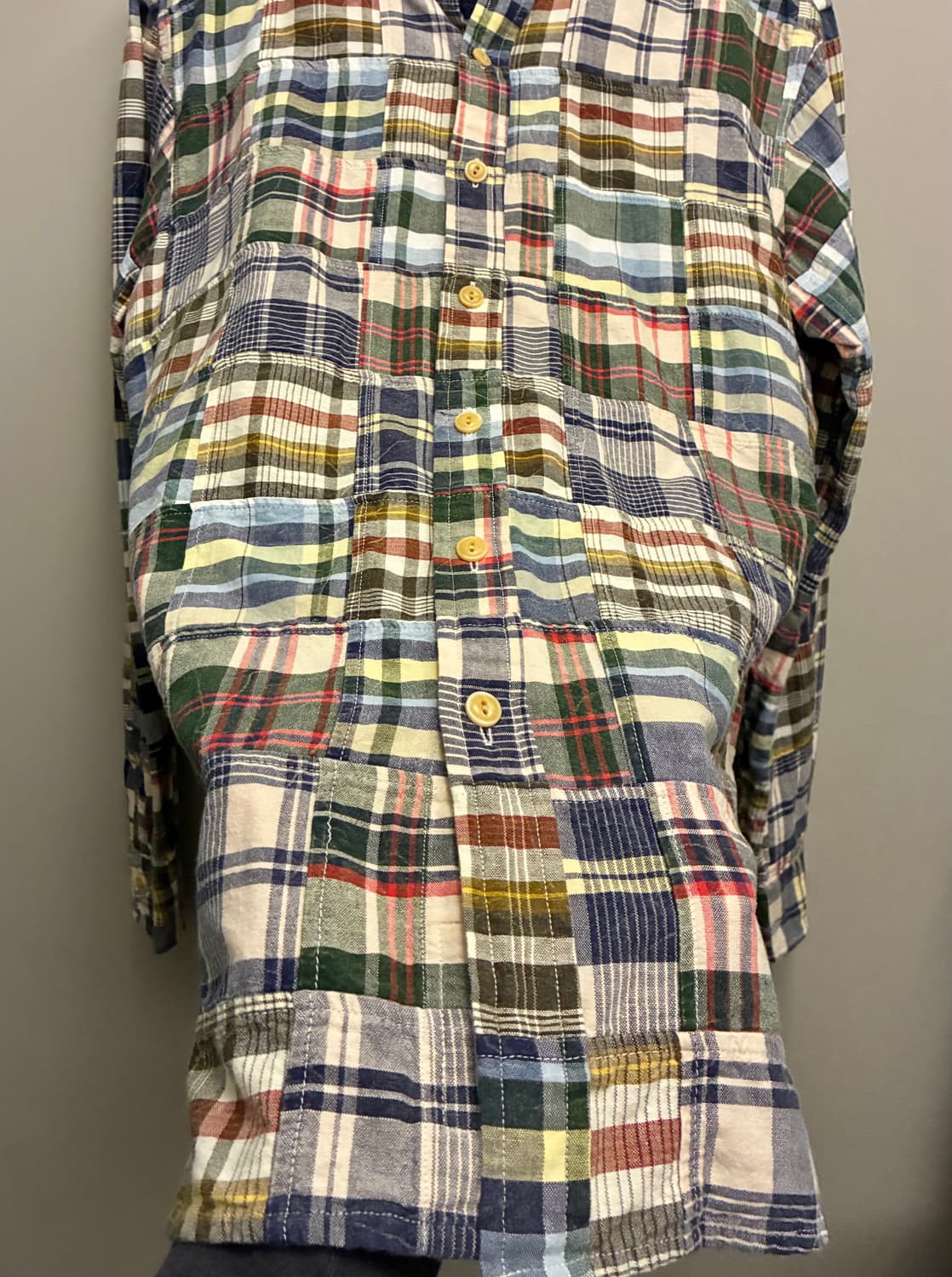 (M)브룩스브라더스 마드라스 패치워크 코튼 버튼다운 셔츠 상품이미지6