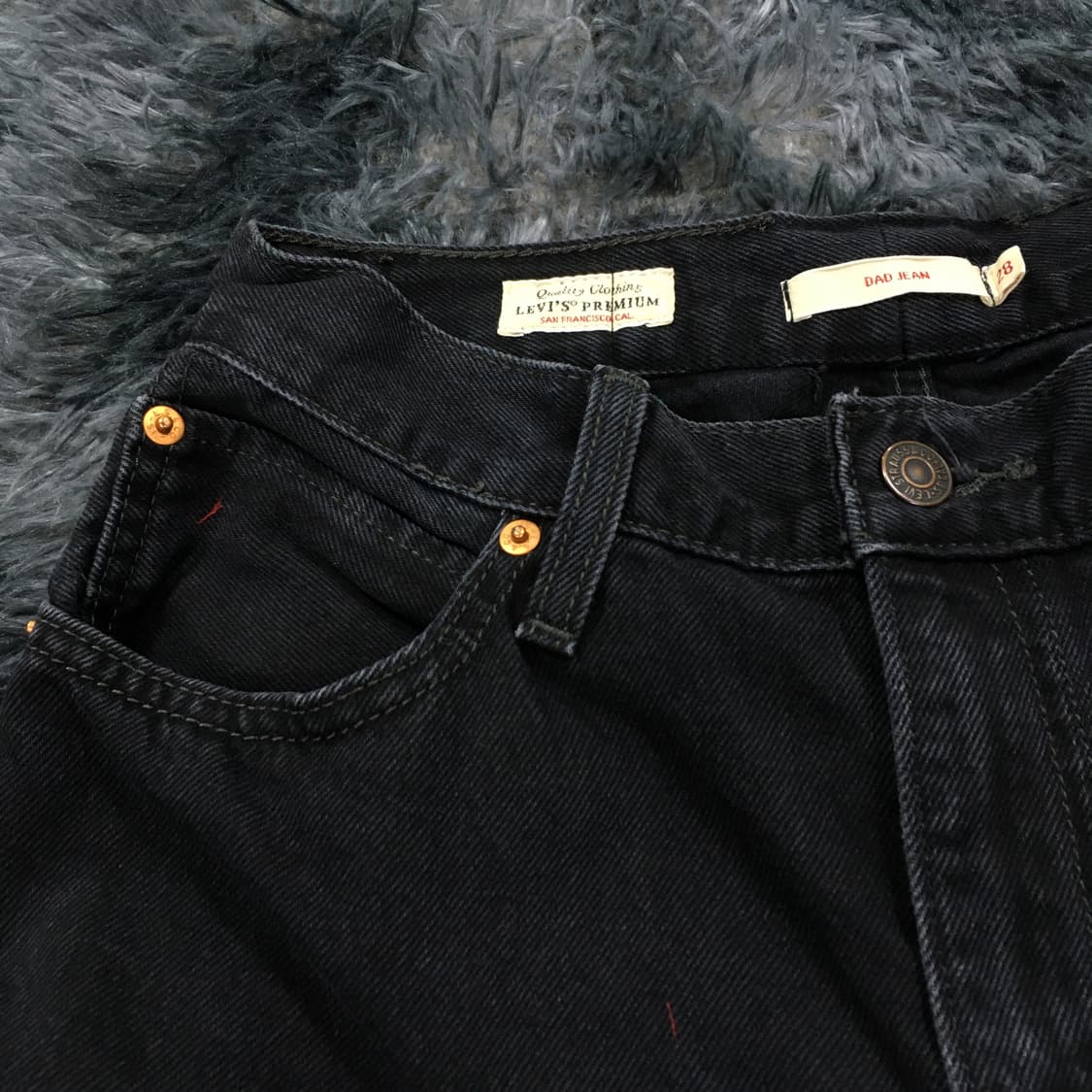 투티/0227 리바이스 프리미엄 dad jean 흑청 바지 오리지널 상품이미지4