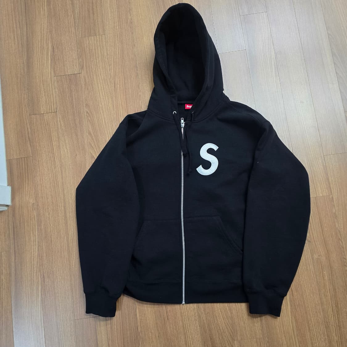 (M) 슈프림 S로고 후드집업 블랙 상품이미지1