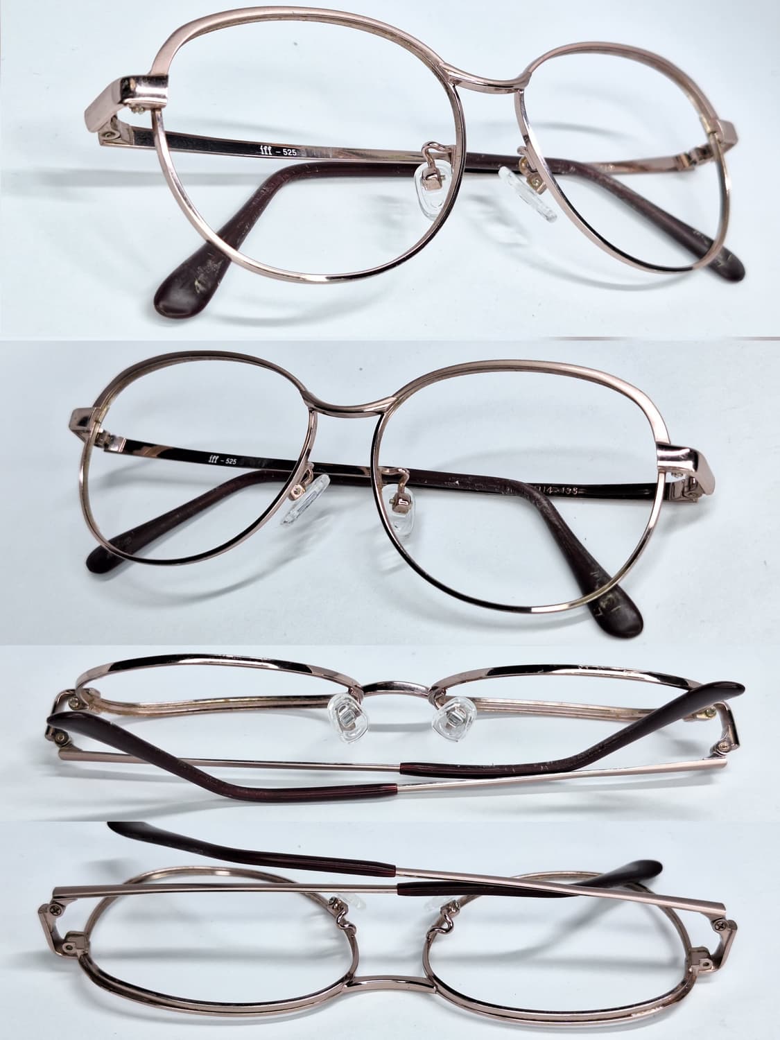 fff-525 티타늄 여성용 안경테 52mm 로즈골드 일본 수입 빈티지 상품이미지2