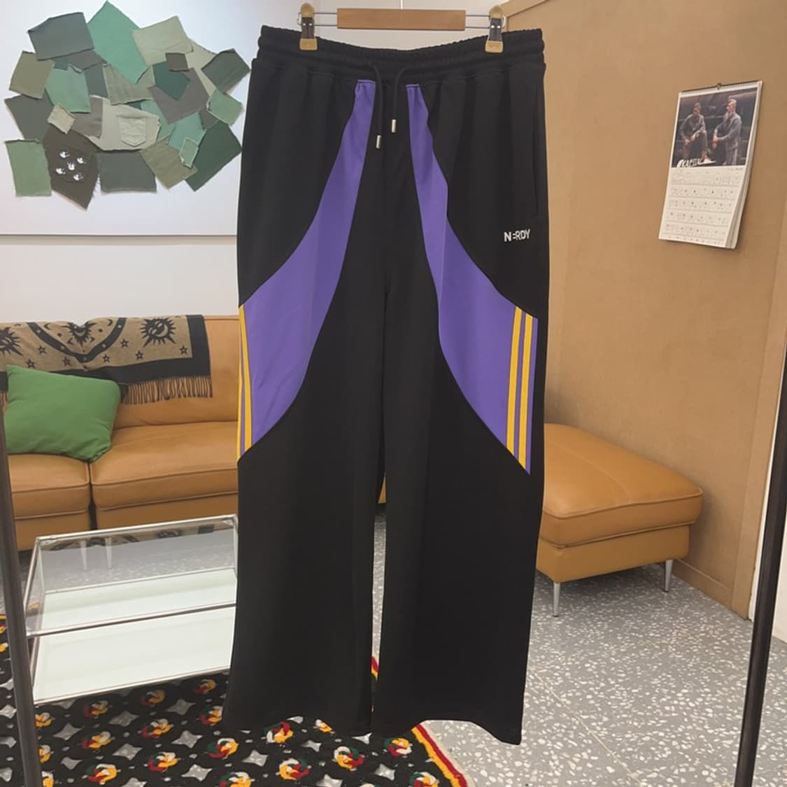 널디 키치 유니크 블랙퍼플 져지 트랙팬츠 M C08509 상품이미지3