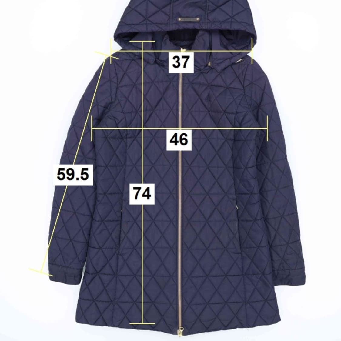 [90] 빈폴 골프 여성 후드 퀄팅 롱 패딩 자켓 네이비 3951 상품이미지10