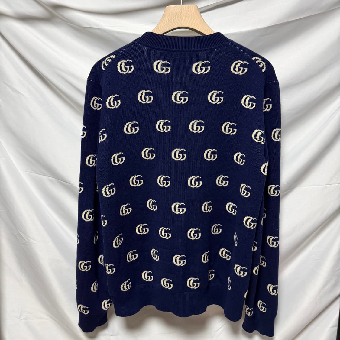 [S+급/L] 구찌 GG 자카드 캐시미어 금장 가디건 전재준 가디건 상품이미지4