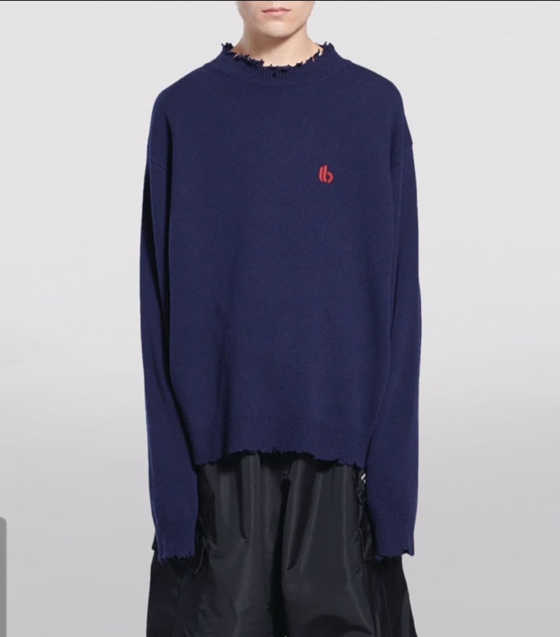 [L] 발렌시아가 더블B 자수 로고 니트 스웨터 상품이미지1