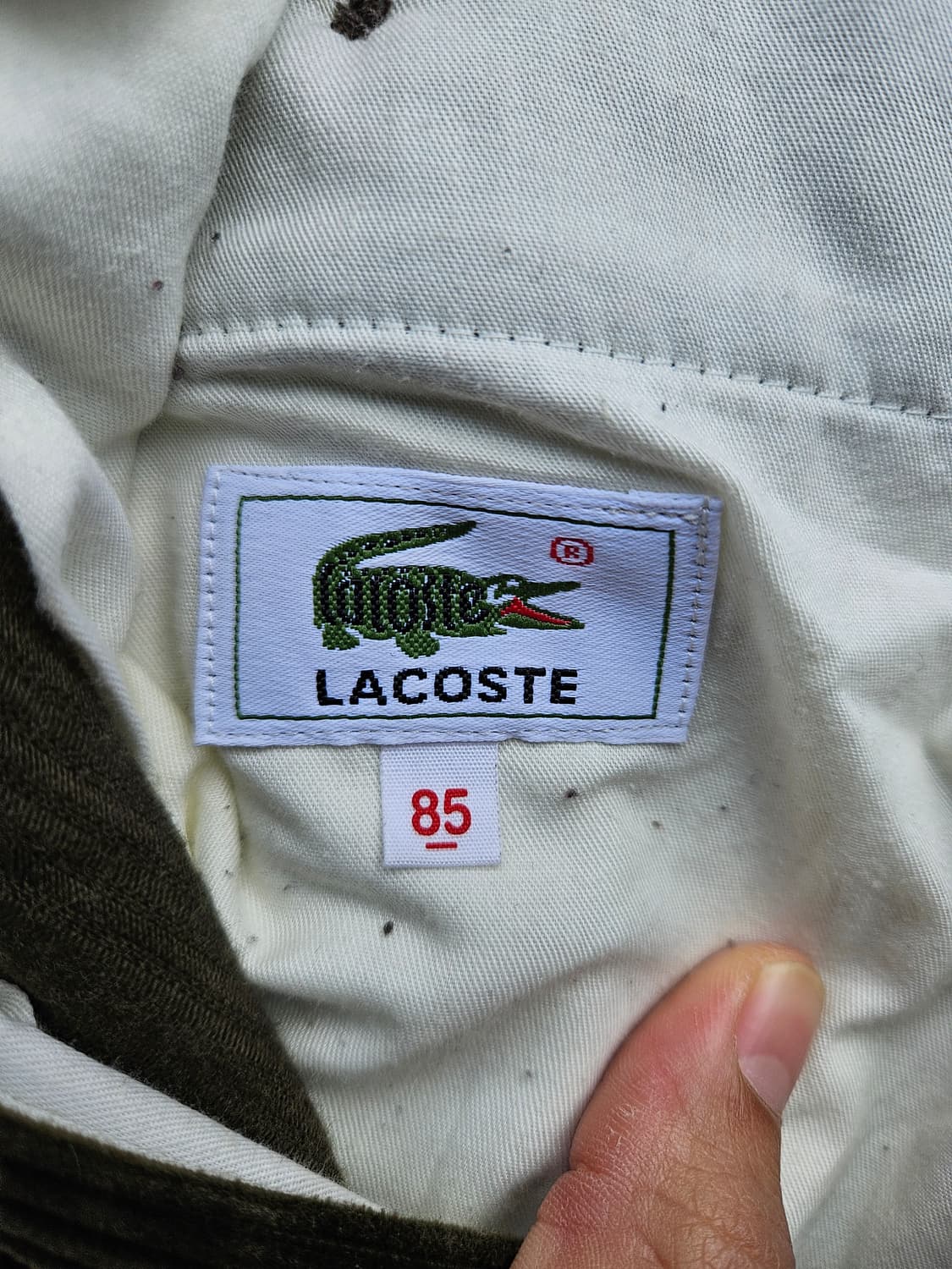 라코스테 코듀로이 와이드 스트레이트 팬츠 (카키, 32) 상품이미지7