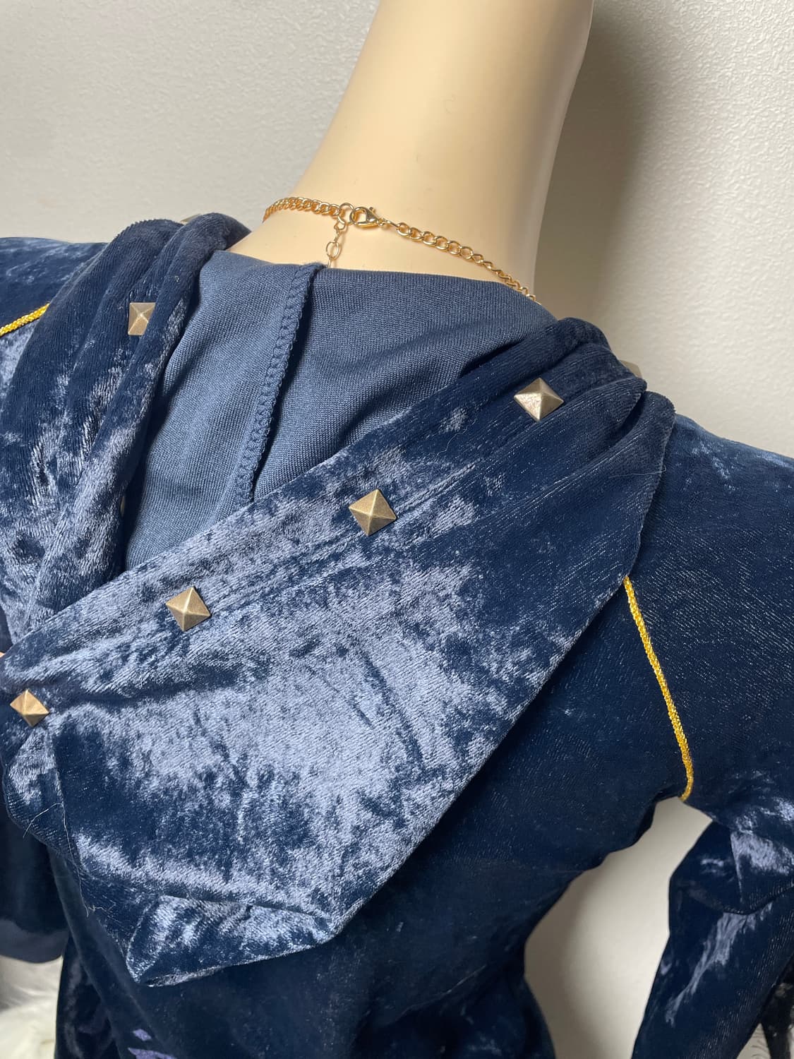 빈티지 PONY 스터드 네이비 벨벳 후드집업 상품이미지9