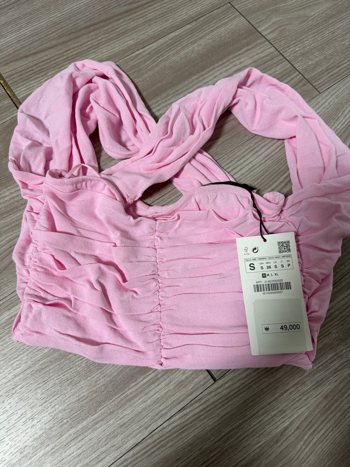 자라 멀티포지션 드레이프 니트 탑 로즈 핑크 상품이미지5