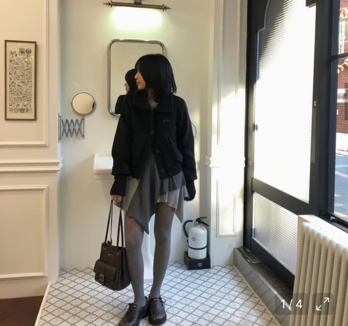 애즈온 덤보 울 자켓 블랙 상품이미지2