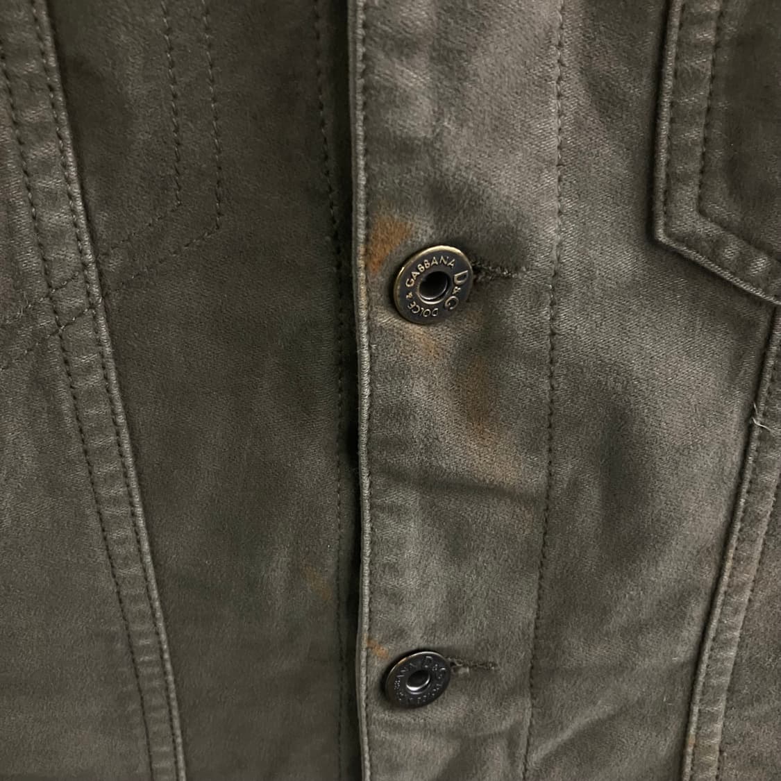 D&G 돌체앤가바나 카키 코튼 패치 트러커 자켓 S 상품이미지8