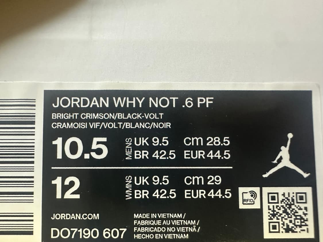 조던 와이낫 제로 6PF 브라이트 크림슨 블랙 상품이미지2