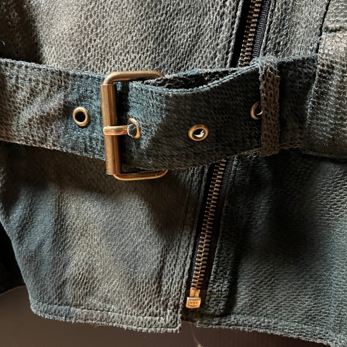  90s 이태리 메이드 라이더 자켓 파이톤 엠보싱 상품이미지5