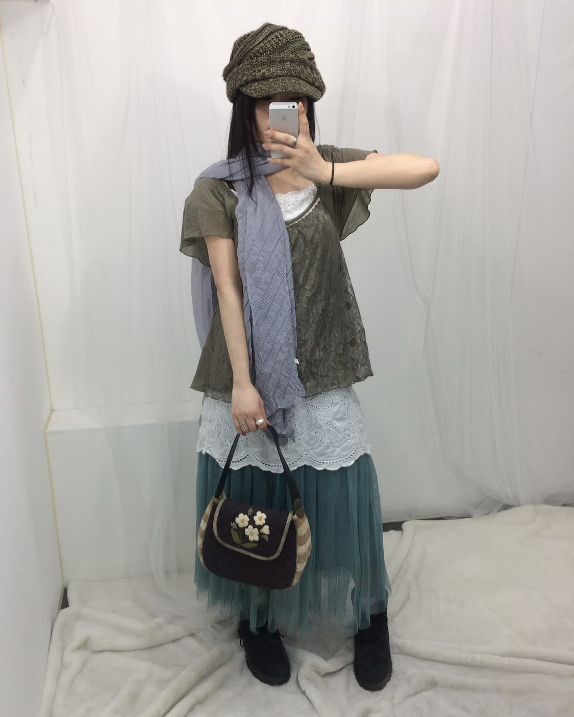 🪽민트 그린 레이스 소녀 무드 모리 🪽  상품이미지2