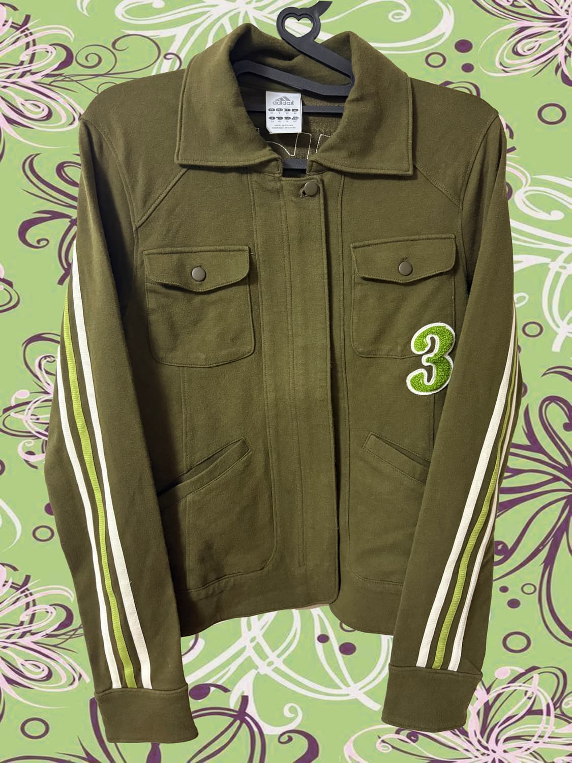 아디다스 y2k 백로고 카라 집업 자켓 상품이미지2