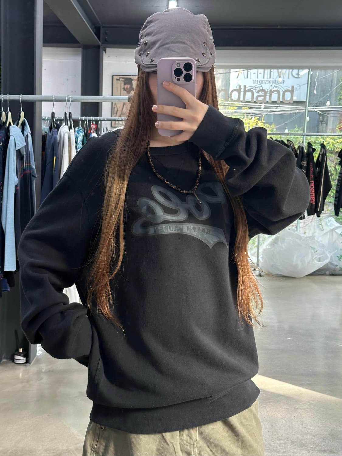 폴로랄프로렌 QR택 카모로고 맨투맨 상품이미지1