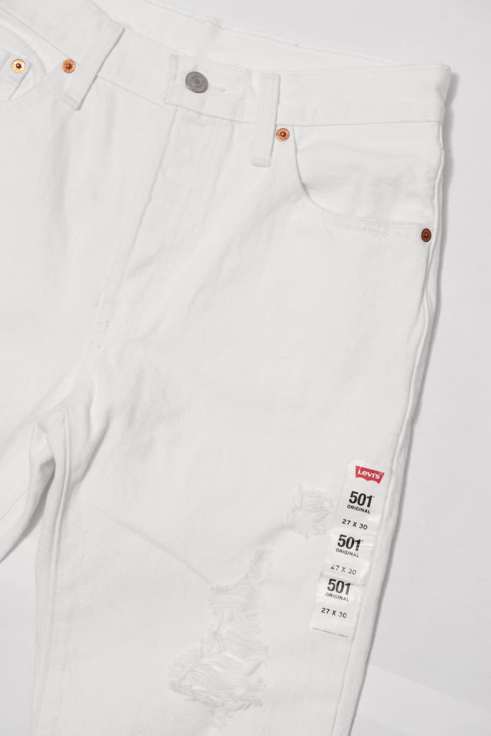 LEVIS 501 하이라이즈 스트레이트 레그 미사용 화이트 무파진 상품이미지4