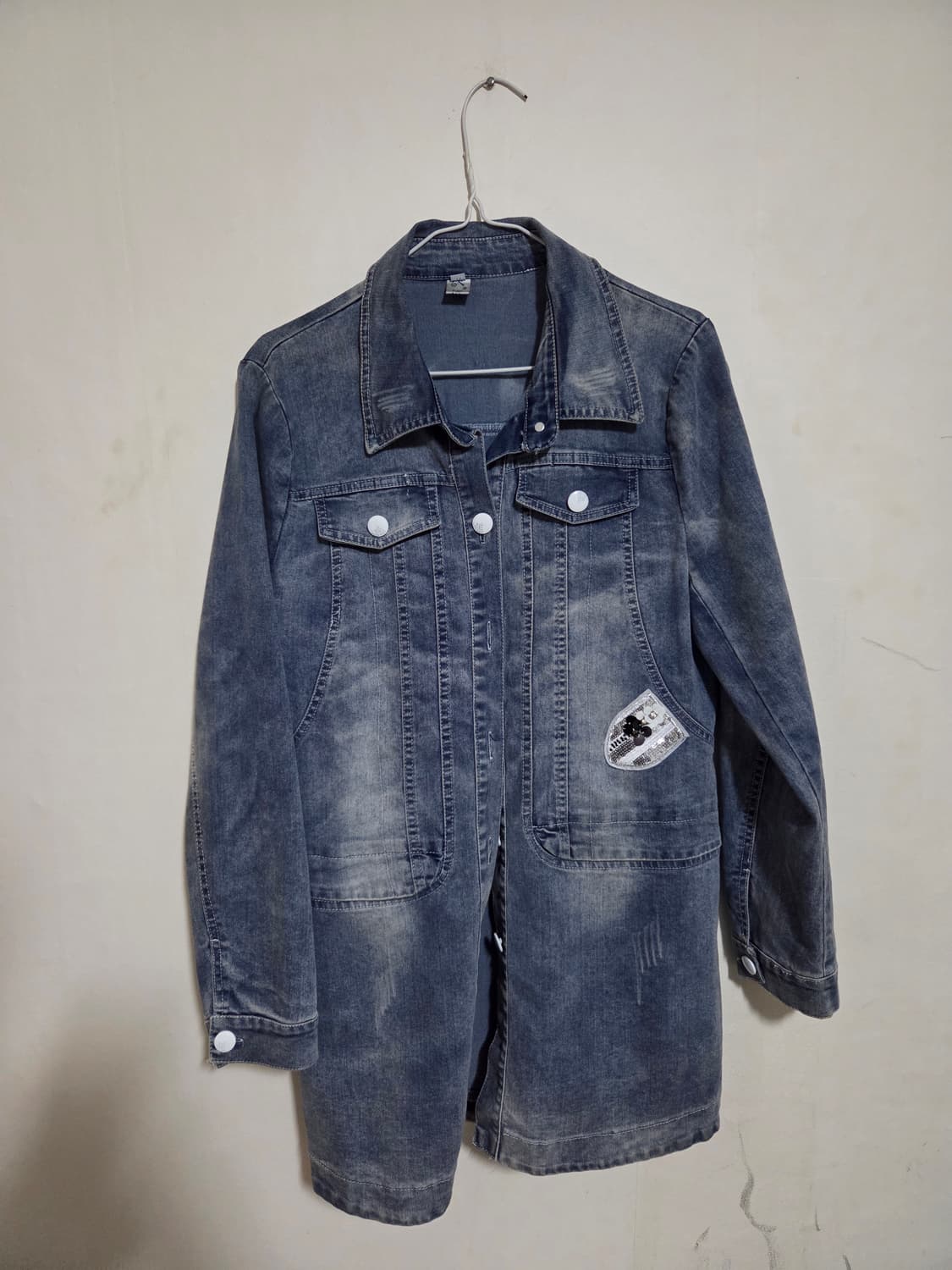 XXL 파란색 데님 롱 자켓 상품이미지1