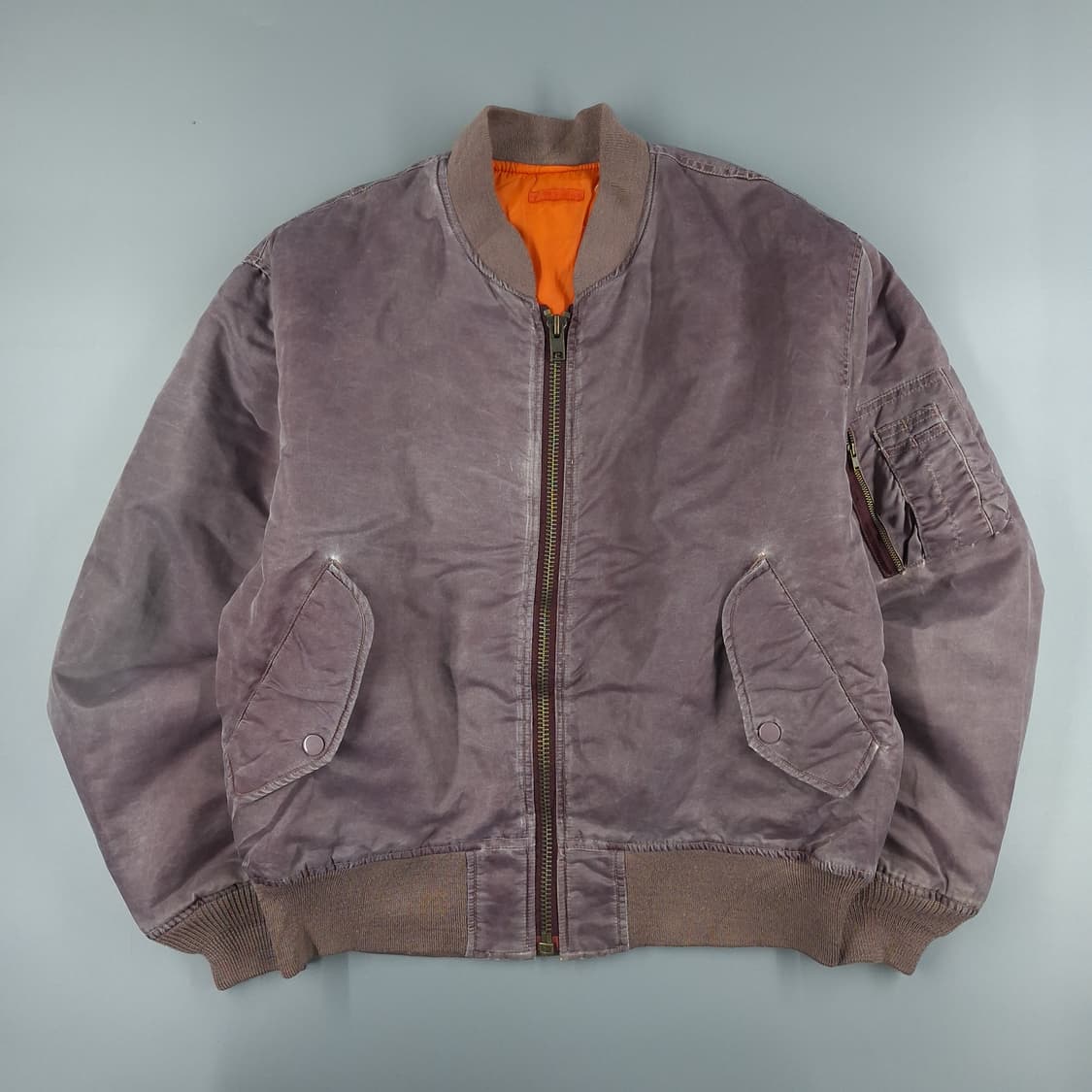 빈티지 피그먼트 퍼플 워싱 암포켓 올드스쿨 스트릿 항공점퍼 마원 MA1 상품이미지2