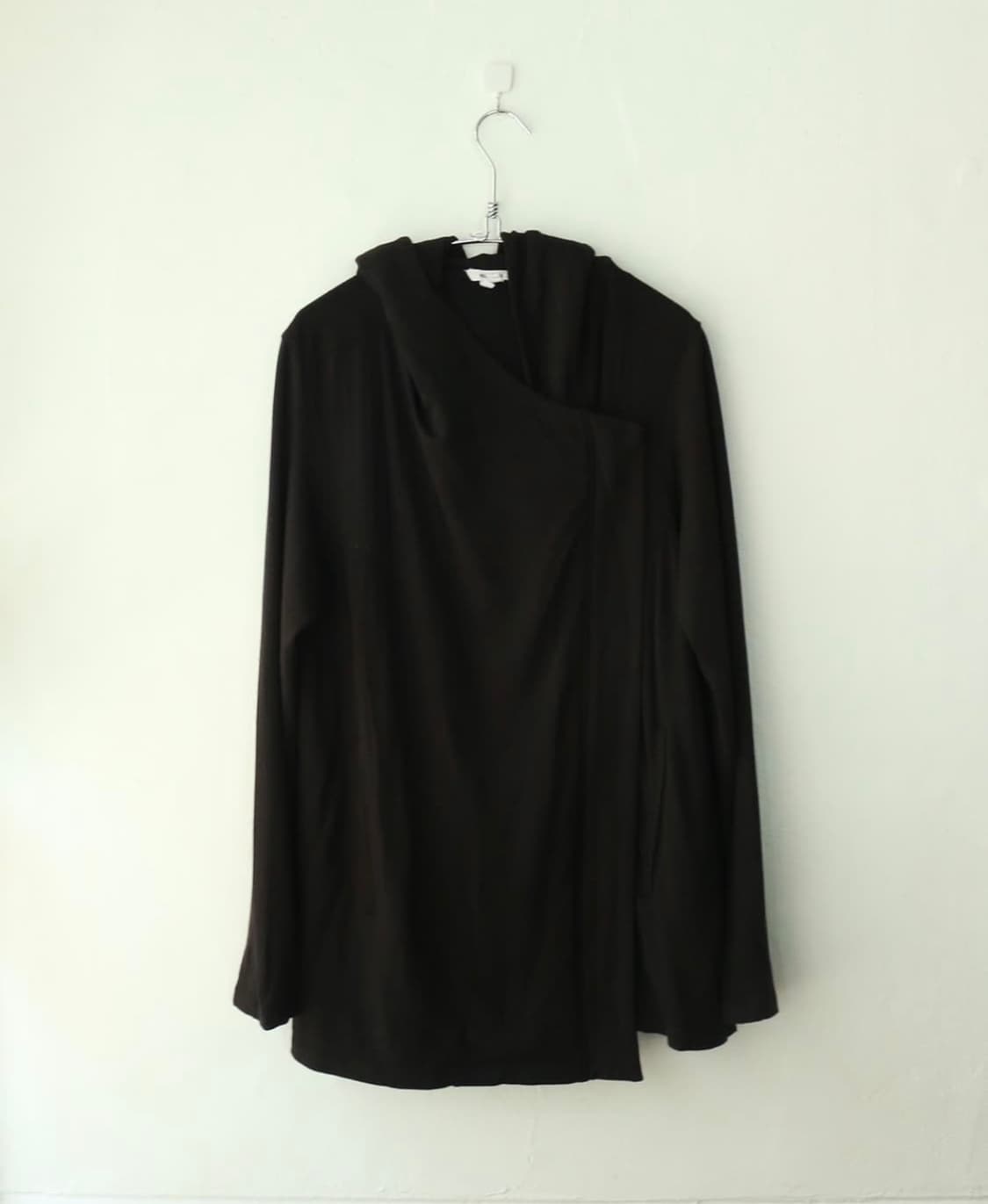 헬무트랭 드레이프 사선 후드 자켓 블랙 상품이미지1