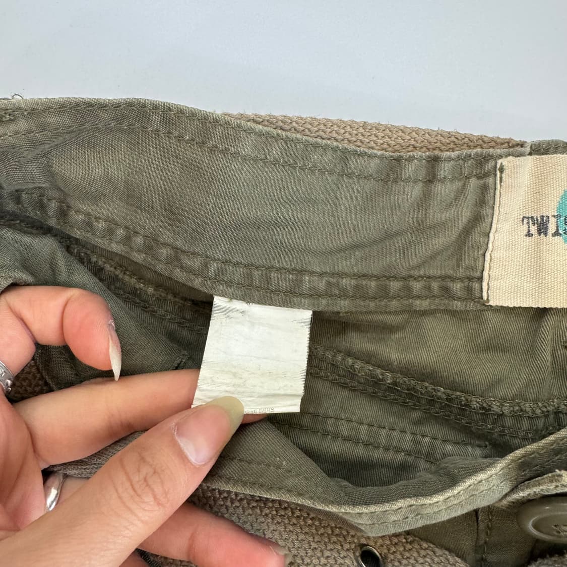 Twist&Denim 트위스트 앤 데님 카키 카고 버뮤다 팬츠 상품이미지8