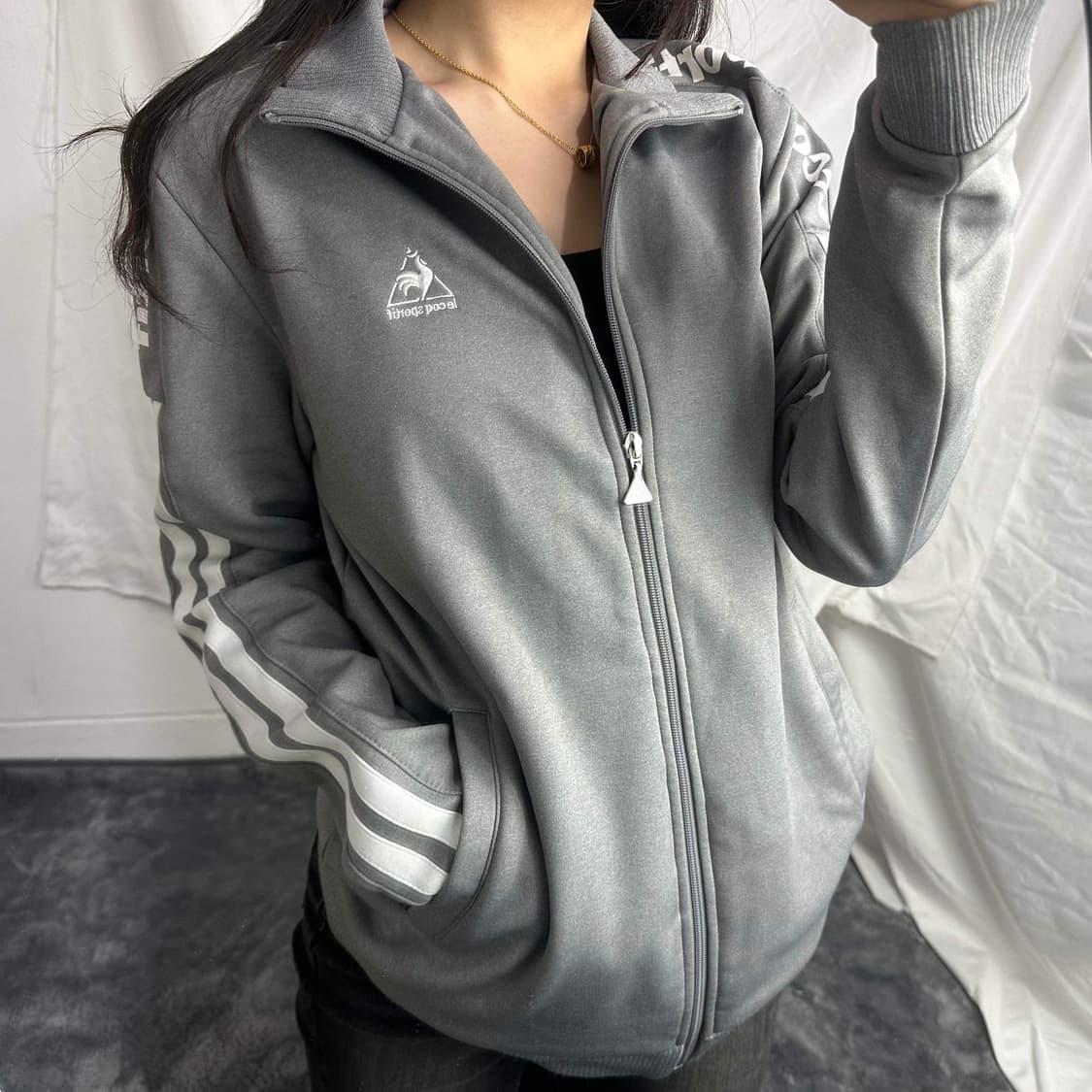 르꼬끄 그레이 저지 집업 상품이미지1