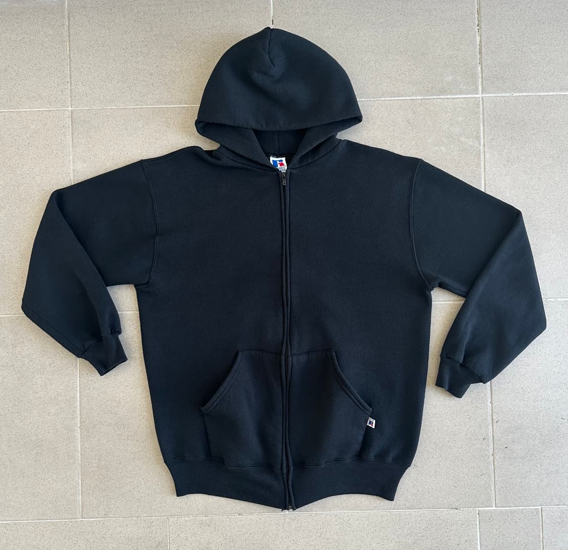 90s 빈티지 러셀 후드집업 블랙 XL USA 상품이미지1