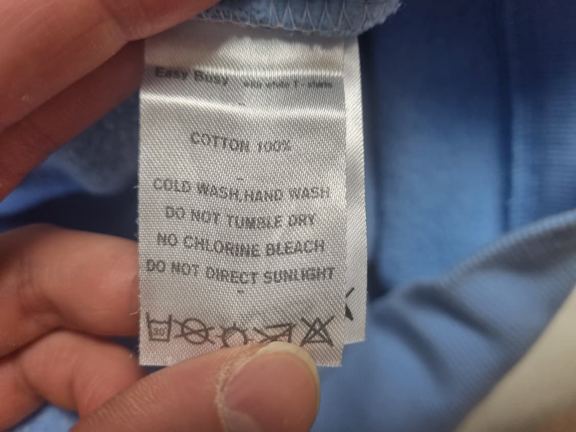 이지비지 레터링 프린팅 하늘색 후드티 xl사이즈 상품이미지3